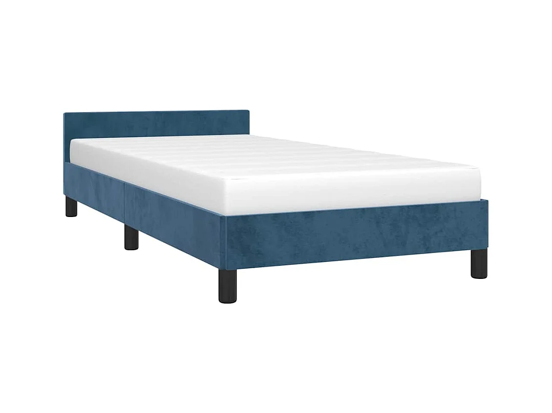 Lit simple | Lit adulte, enfant | Cadre de lit bleu foncé 80x200 cm velours