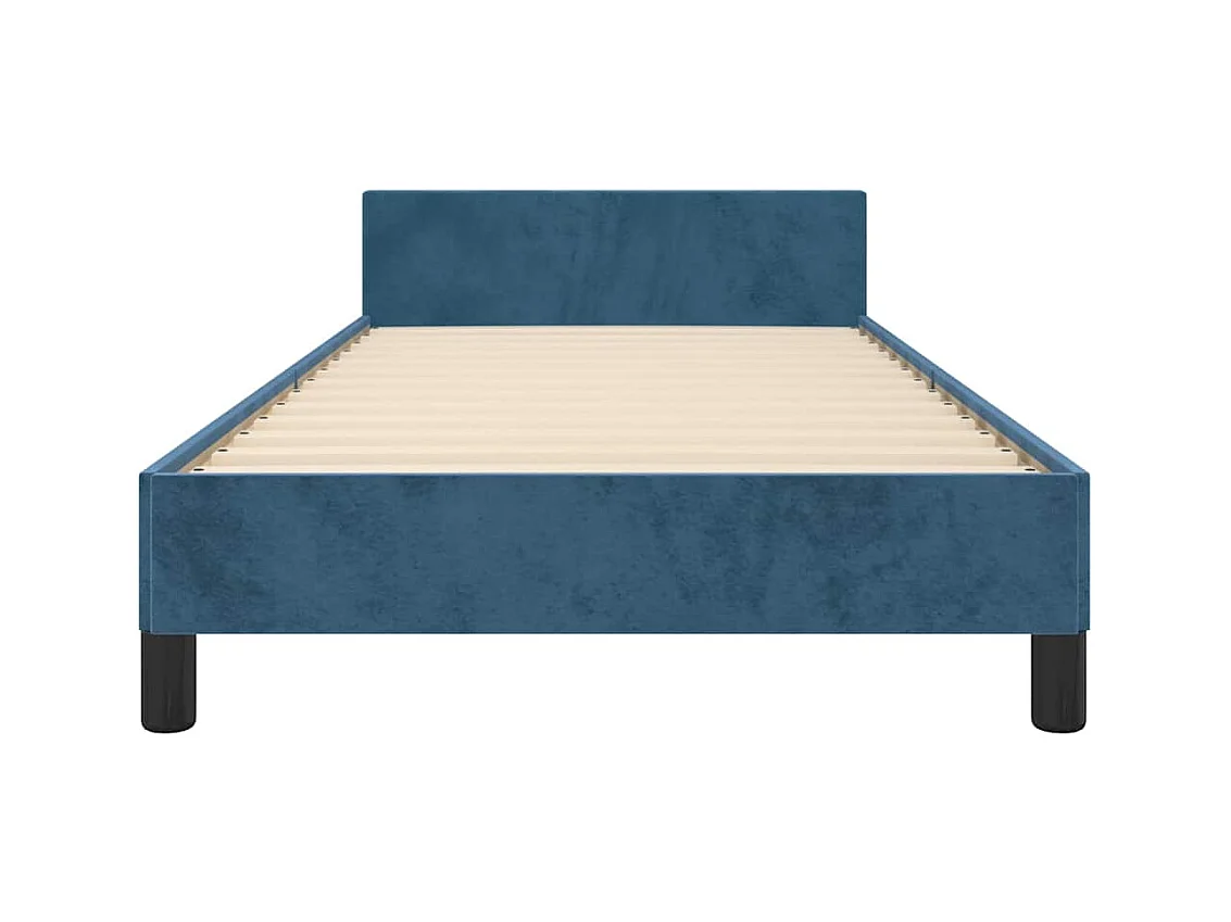 Lit simple | Lit adulte, enfant | Cadre de lit bleu foncé 80x200 cm velours