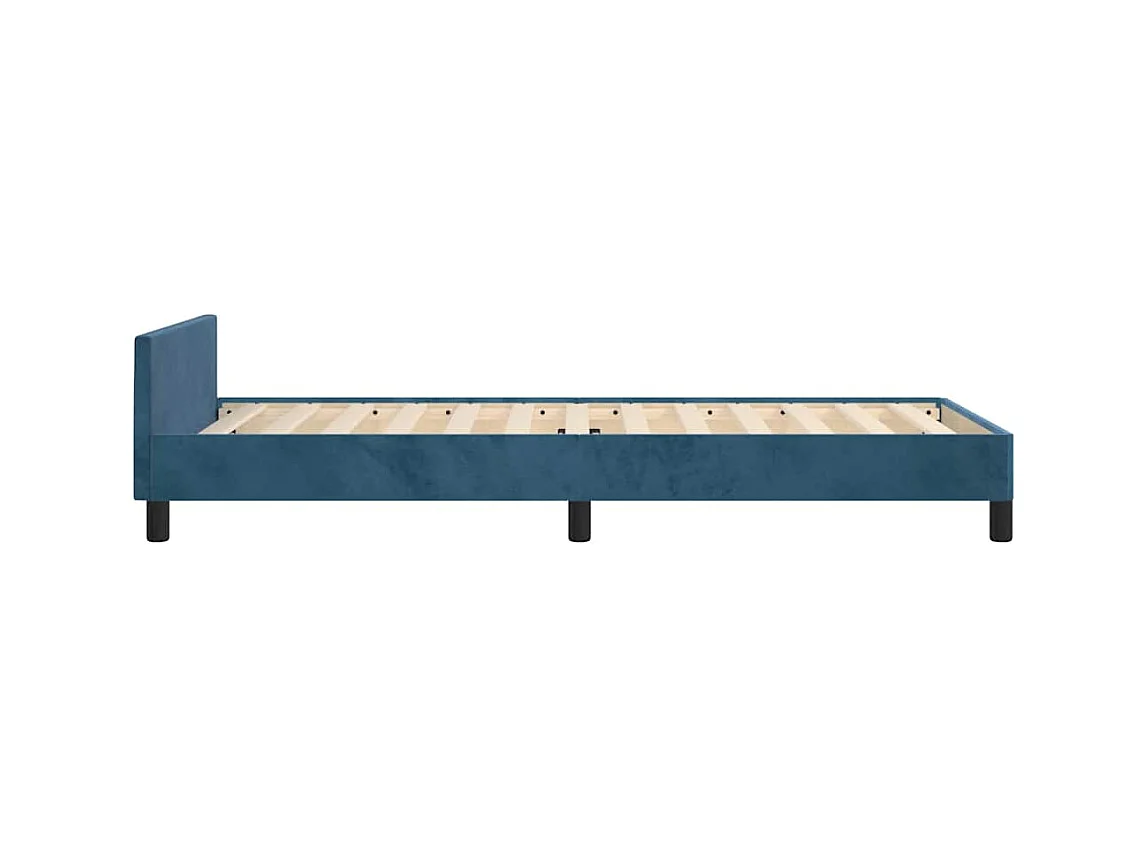 Lit simple | Lit adulte, enfant | Cadre de lit bleu foncé 80x200 cm velours