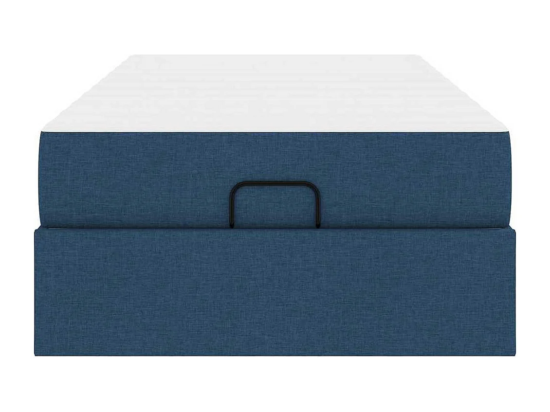 Lit simple | Lit adulte, enfant | Cadre de lit avec matelas Bleu 90x200 cm tissu