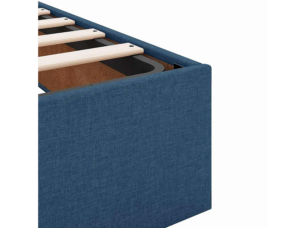 Lit simple | Lit adulte, enfant | Cadre de lit avec matelas Bleu 90x200 cm tissu