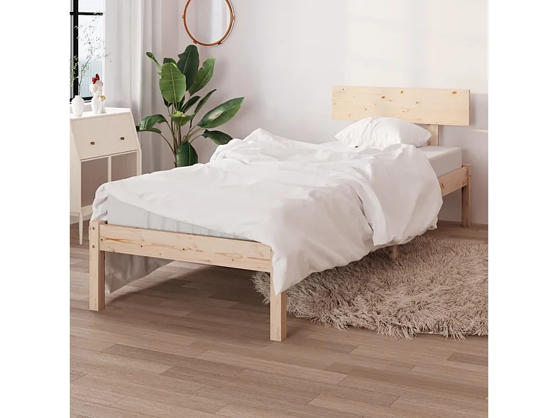 Lit simple | Lit adulte, enfant | Cadre de lit bois massif 90x200 cm