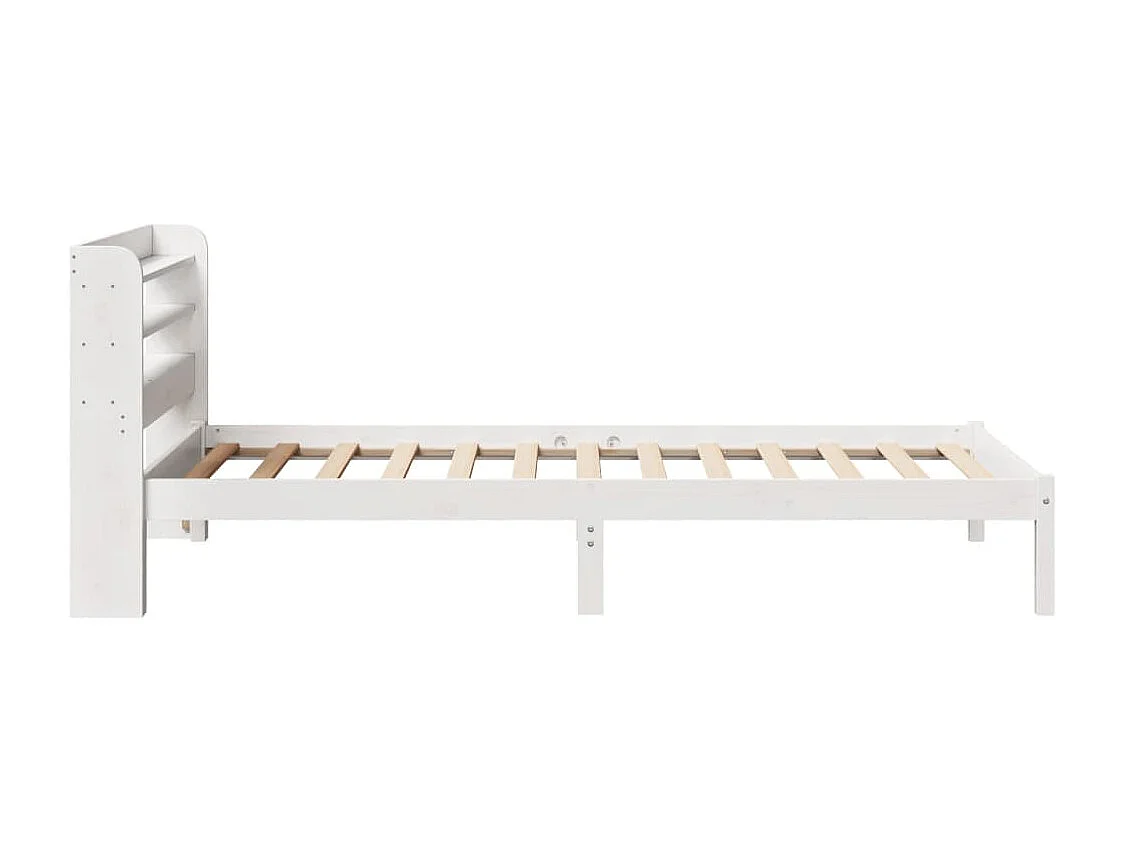 Lit simple | Lit adulte, enfant | Cadre de lit blanc 90x200 cm bois de pin massif