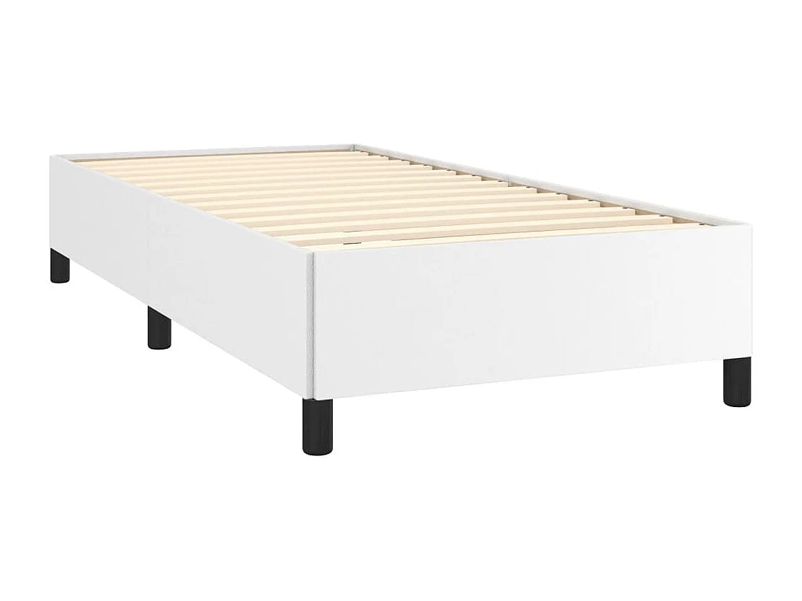 Lit simple | Lit adulte, enfant | Cadre de lit blanc 90x190 cm similicuir