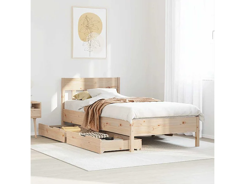 Lit simple | Lit adulte, enfant | Cadre de lit 90x190 cm bois de pin massif