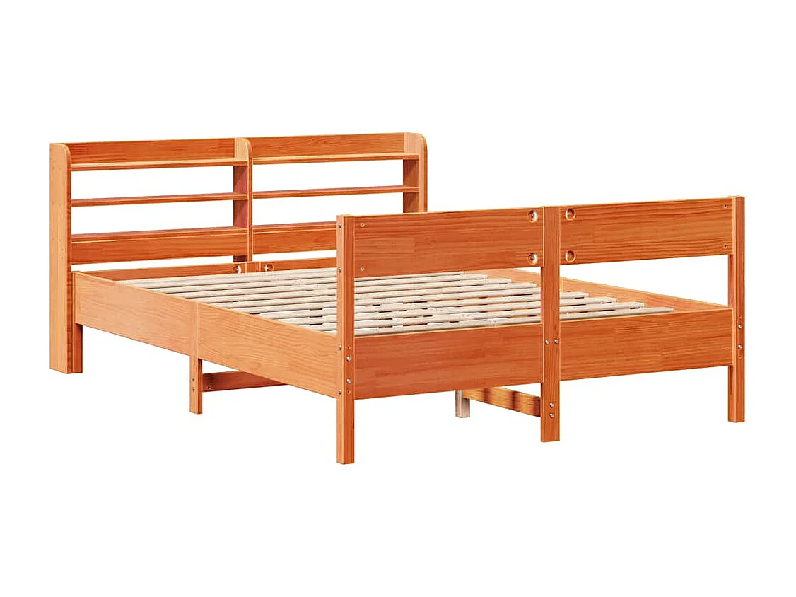 Lit simple | Lit adulte, enfant | Cadre de lit cire marron 120x200cm bois pin massif