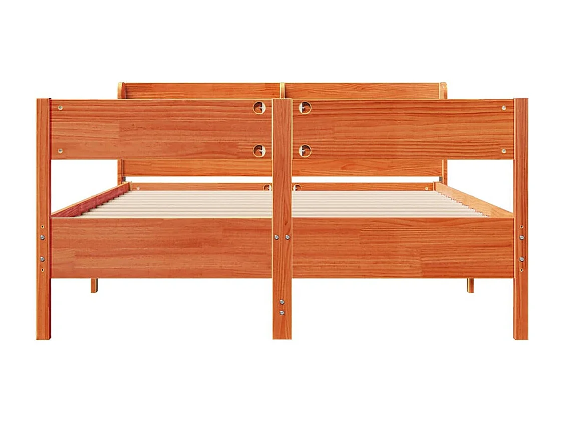 Lit simple | Lit adulte, enfant | Cadre de lit cire marron 120x200cm bois pin massif