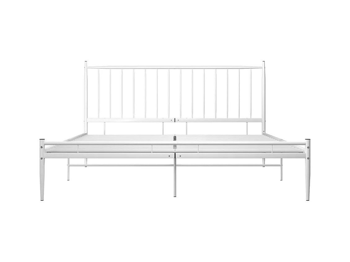 Lit double | Lit adulte | Cadre de lit blanc métal 180x200 cm