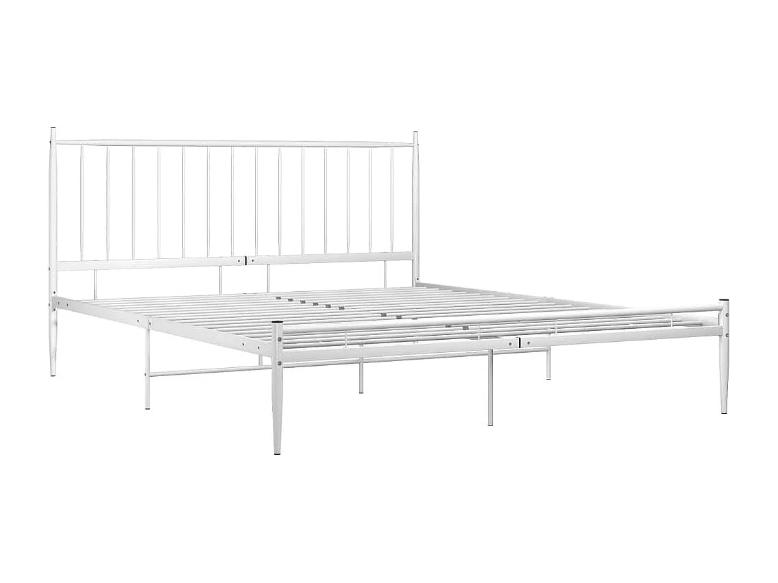 Lit double | Lit adulte | Cadre de lit blanc métal 180x200 cm