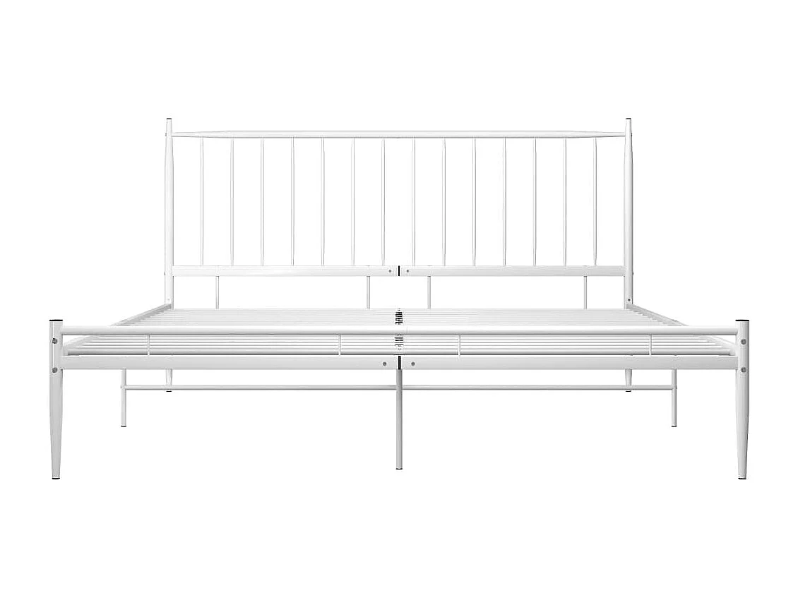 Lit double | Lit adulte | Cadre de lit blanc métal 180x200 cm
