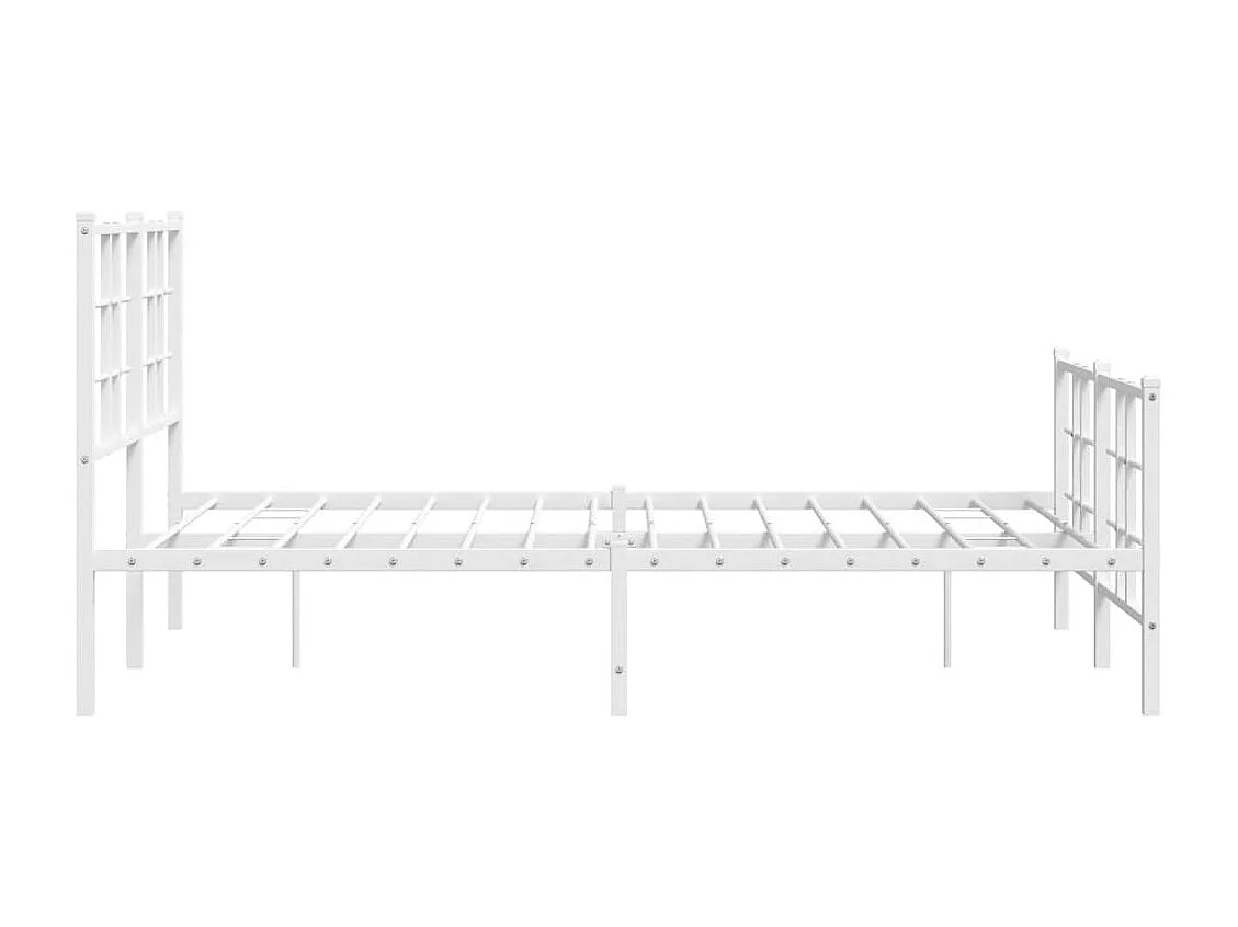 Lit simple | Lit adulte, enfant | Cadre de lit métal et pied de lit blanc 120x200 cm
