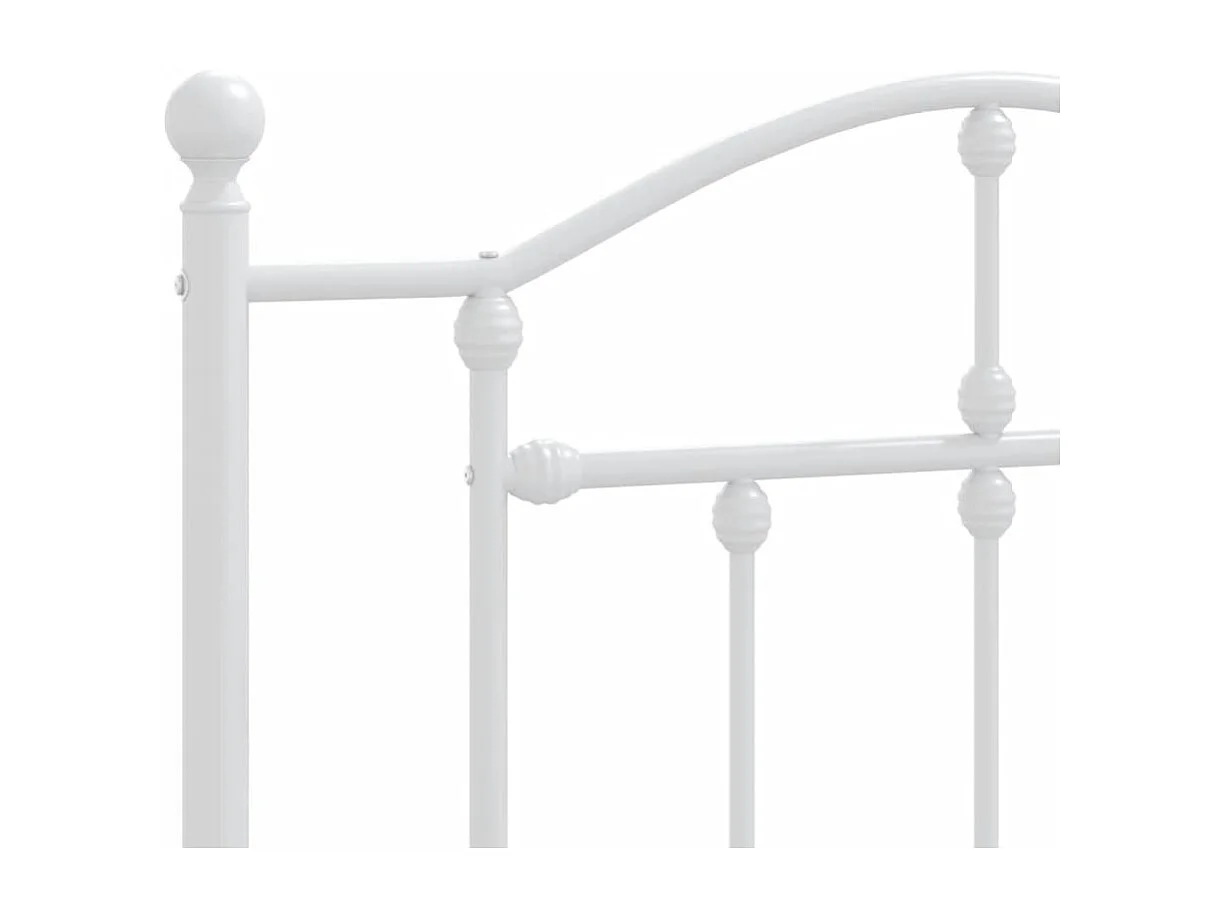 Lit simple | Lit adulte, enfant | Cadre de lit métal et tête de lit blanc 107x203 cm