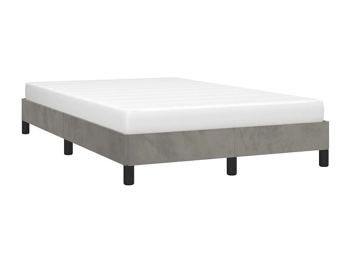 Lit simple | Lit adulte, enfant | Cadre de lit gris clair 120x200 cm velours