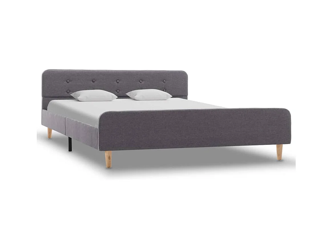 Letto per adulti | Letto matrimoniale | Giroletto Grigio Chiaro in Tessuto 160x200 cm