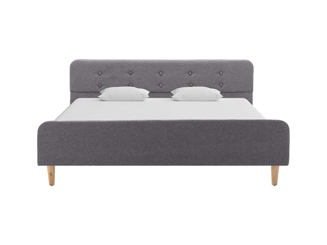Letto per adulti | Letto matrimoniale | Giroletto Grigio Chiaro in Tessuto 160x200 cm