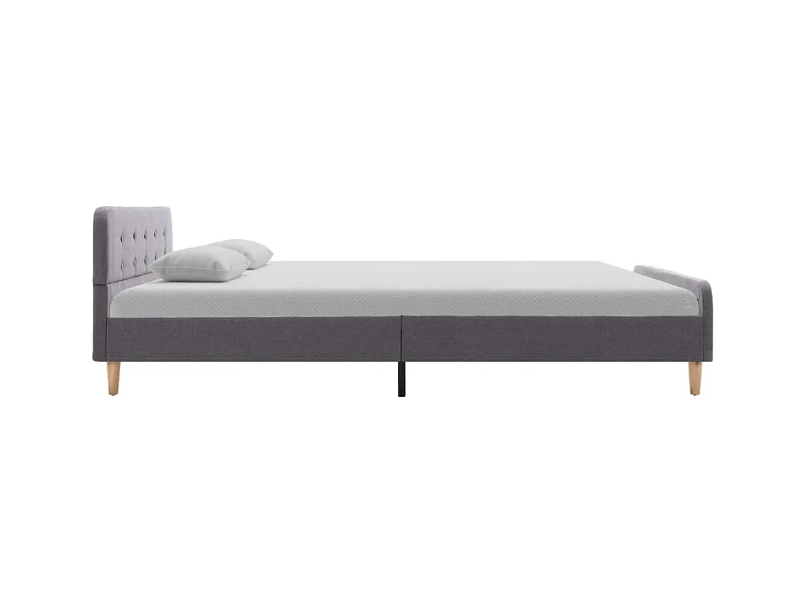 Letto per adulti | Letto matrimoniale | Giroletto Grigio Chiaro in Tessuto 160x200 cm