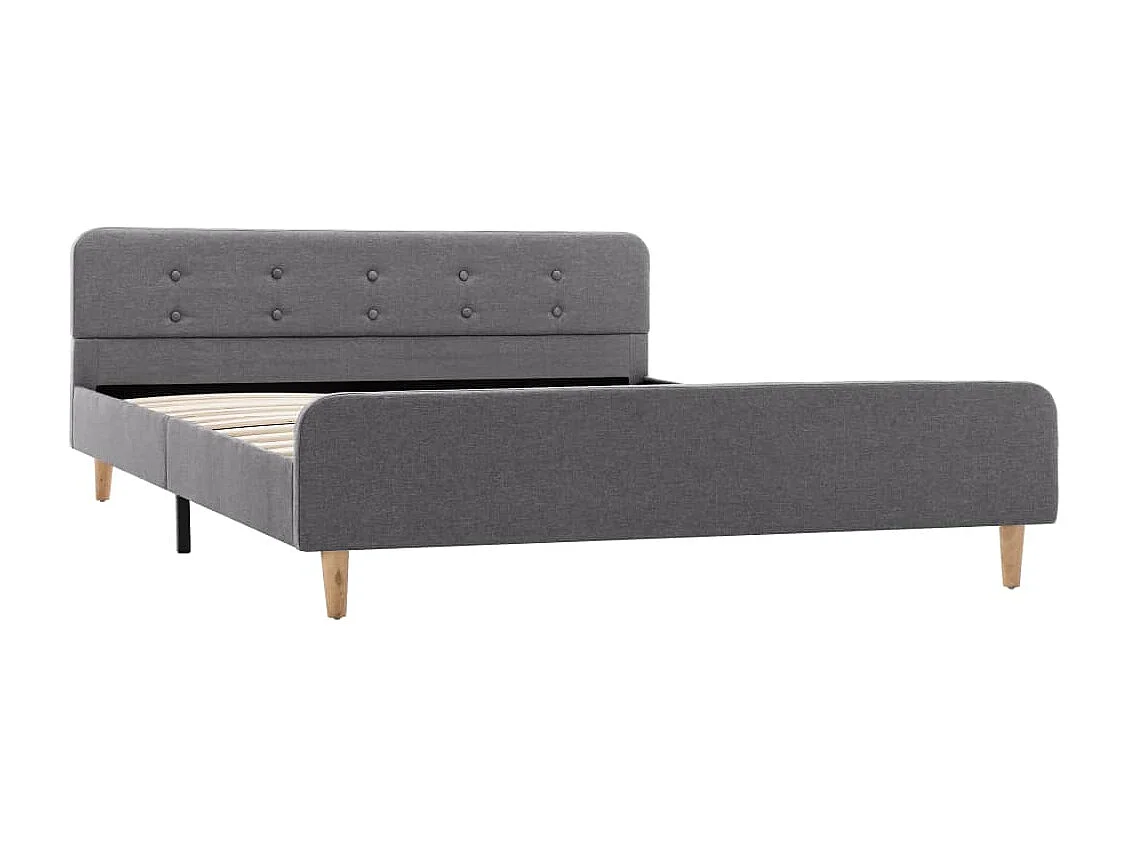 Letto per adulti | Letto matrimoniale | Giroletto Grigio Chiaro in Tessuto 160x200 cm