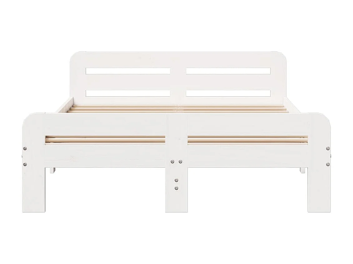 Lit double | Lit adulte | Cadre de lit blanc 180x200 cm bois massif de pin