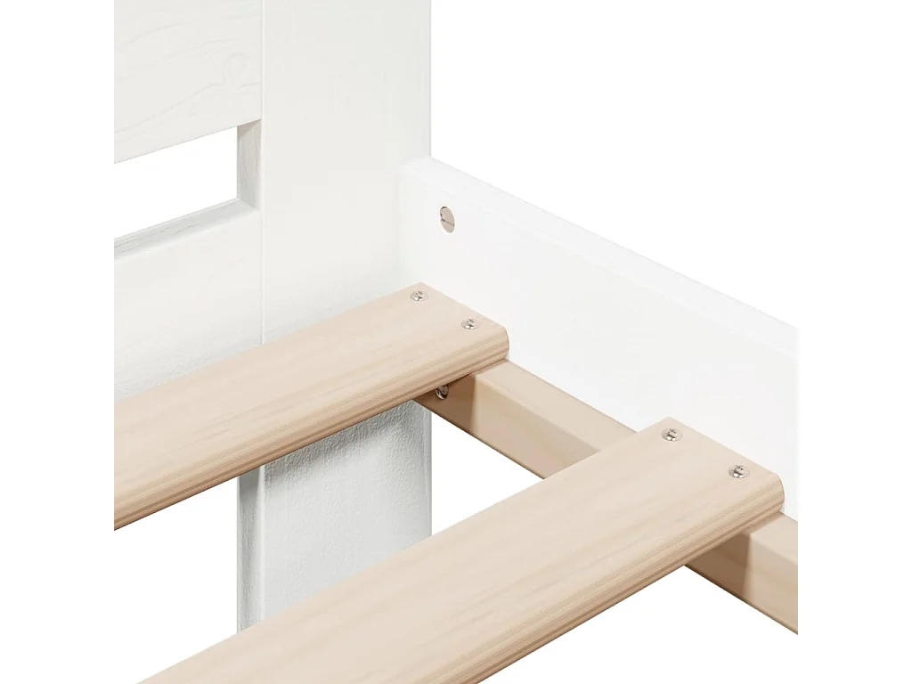 Lit double | Lit adulte | Cadre de lit blanc 180x200 cm bois massif de pin