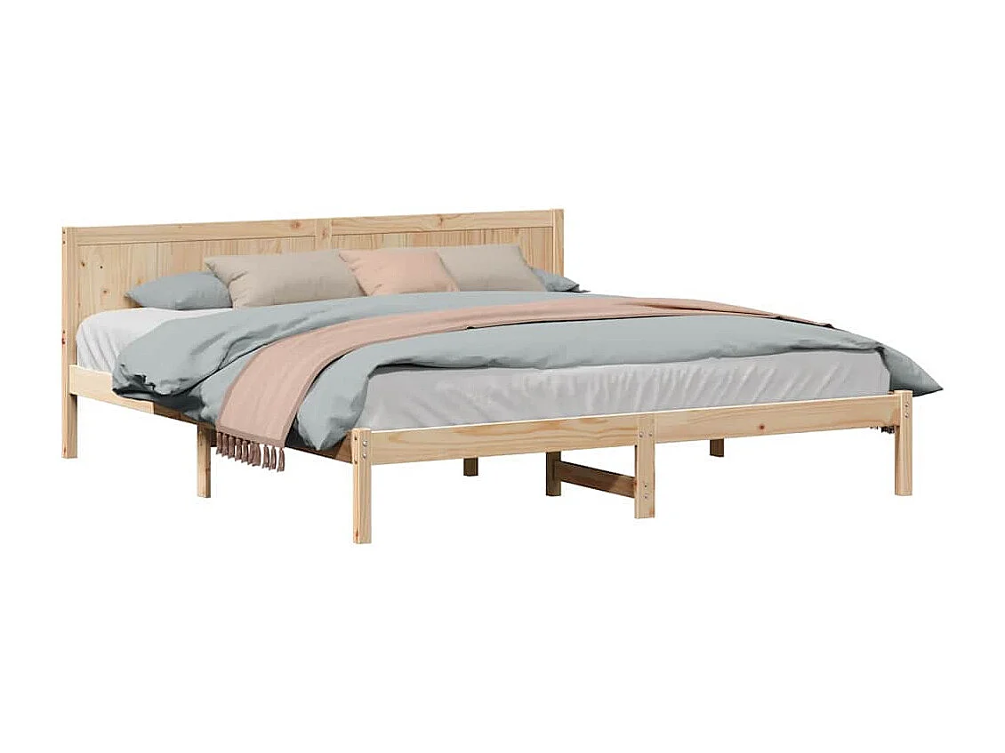 Lit double | Lit adulte | Cadre de lit Marron 200x200 cm Bois de pin massif