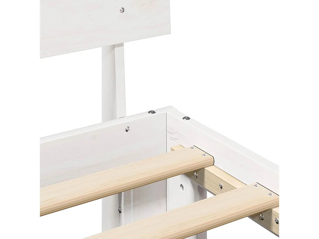 Lit simple | Lit adulte, enfant | Cadre de lit Blanc 100x200 cm Bois de pin massif