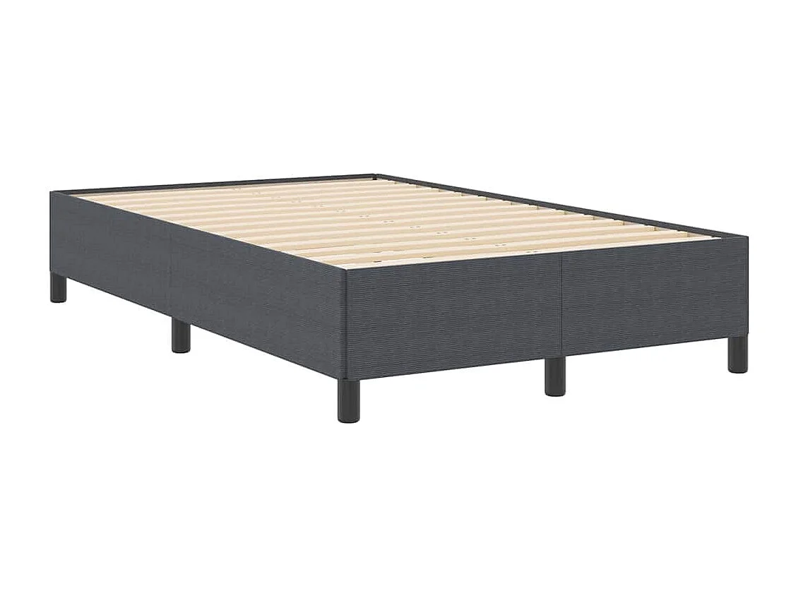 Lit simple | Lit adulte, enfant | Cadre de lit Gris foncé 120x190 cm Tissu en velours côtelé