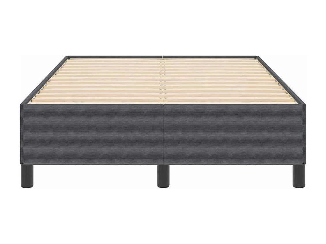 Lit simple | Lit adulte, enfant | Cadre de lit Gris foncé 120x190 cm Tissu en velours côtelé