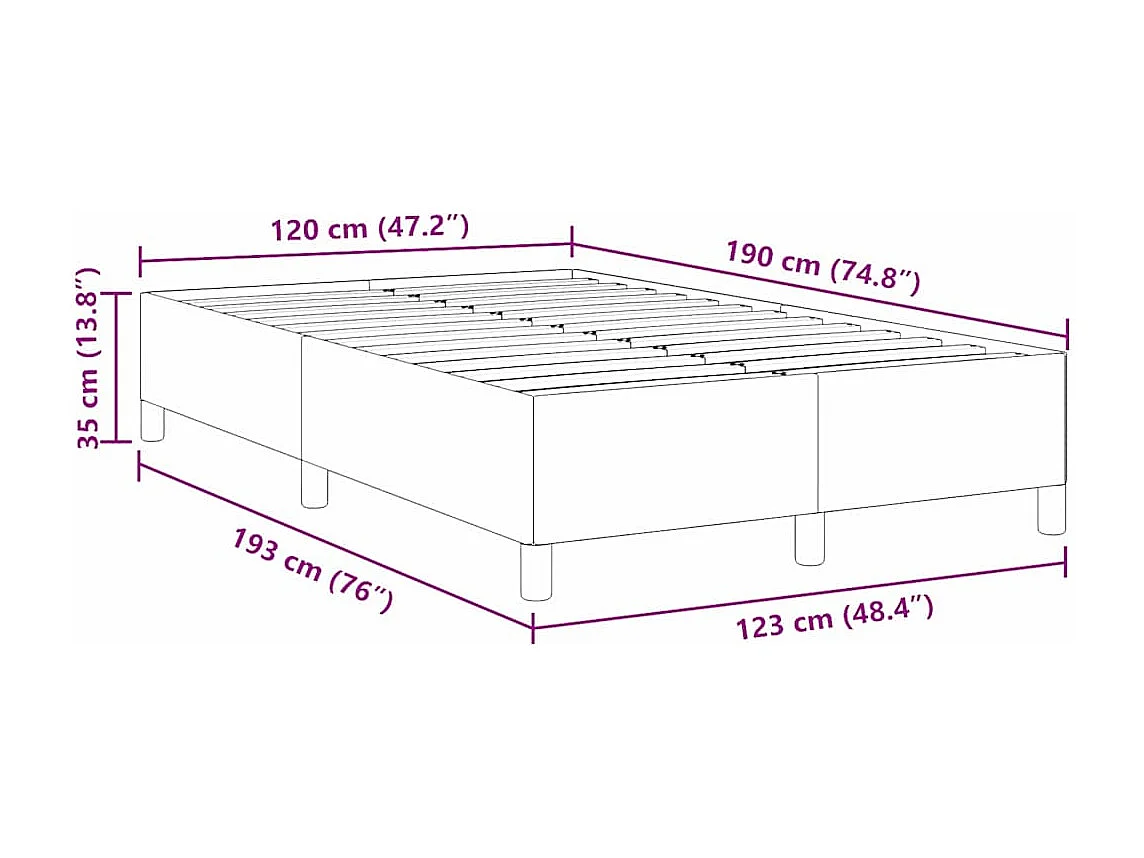 Lit simple | Lit adulte, enfant | Cadre de lit Gris foncé 120x190 cm Tissu en velours côtelé