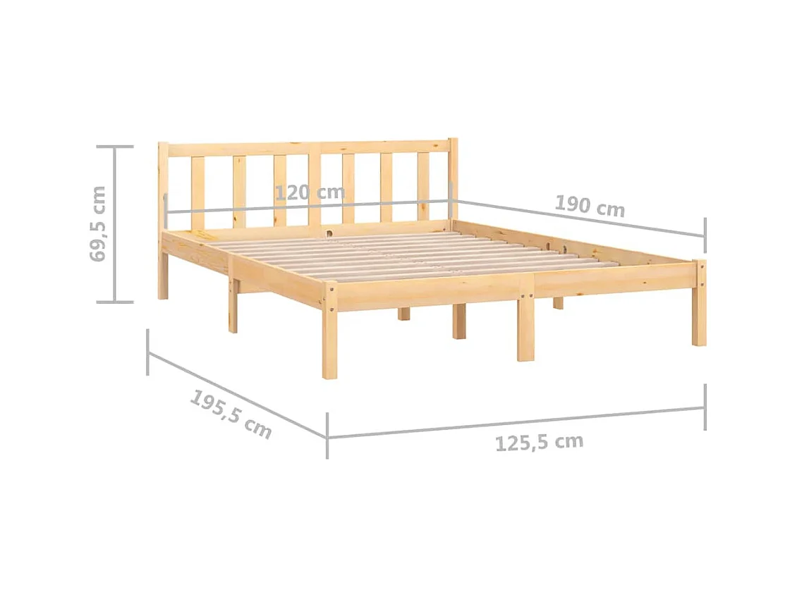 Lit simple | Lit adulte, enfant | Cadre de lit bois massif 120x190 cm