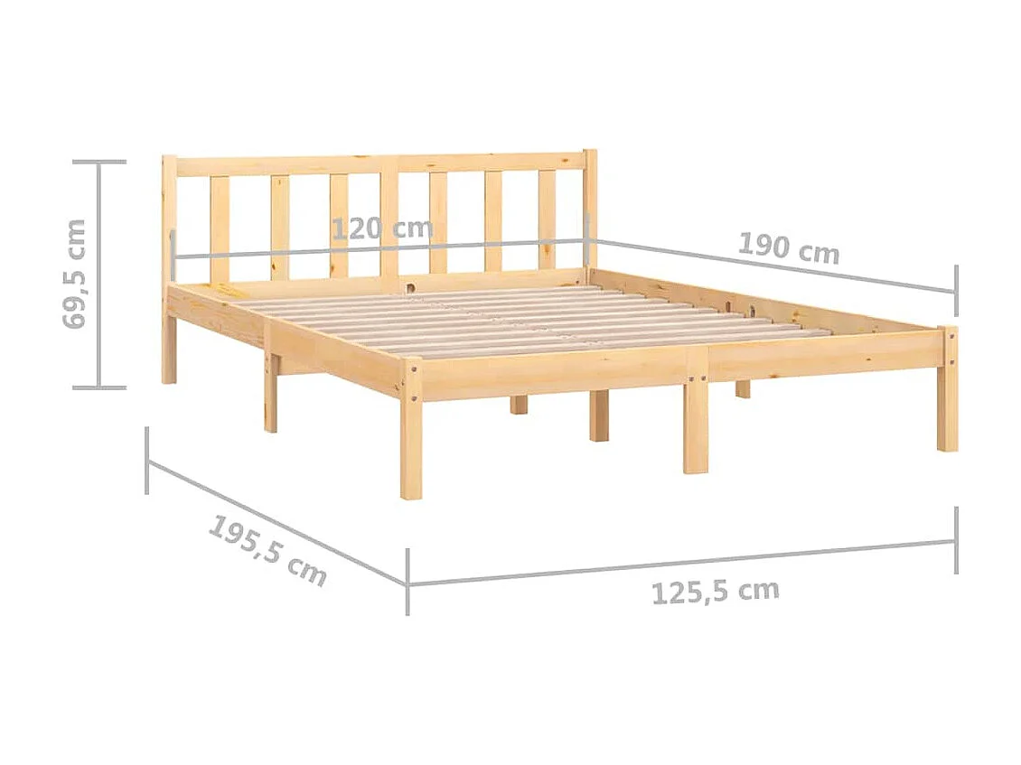 Lit simple | Lit adulte, enfant | Cadre de lit bois massif 120x190 cm