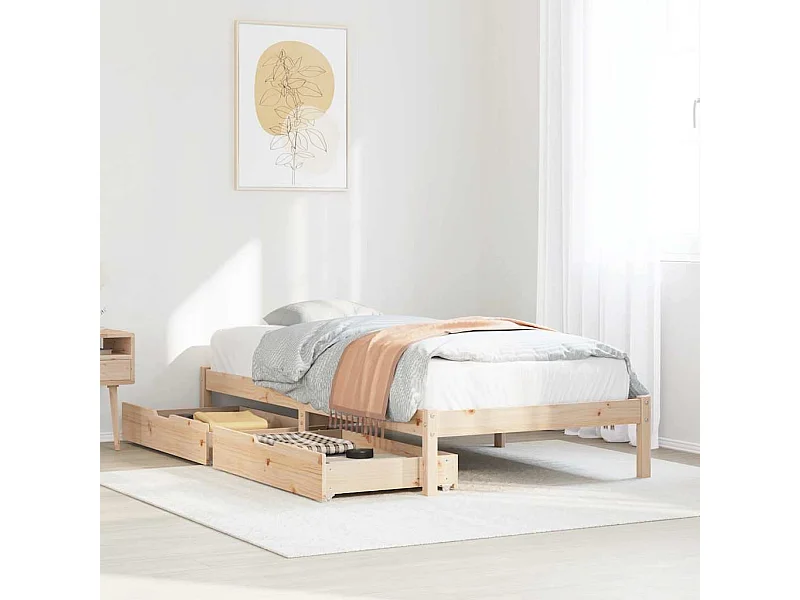 Lit simple | Lit adulte, enfant | Cadre de lit 90x200 cm bois de pin massif