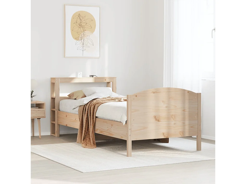 Lit simple | Lit adulte, enfant | Cadre de lit 75x190 cm bois de pin massif