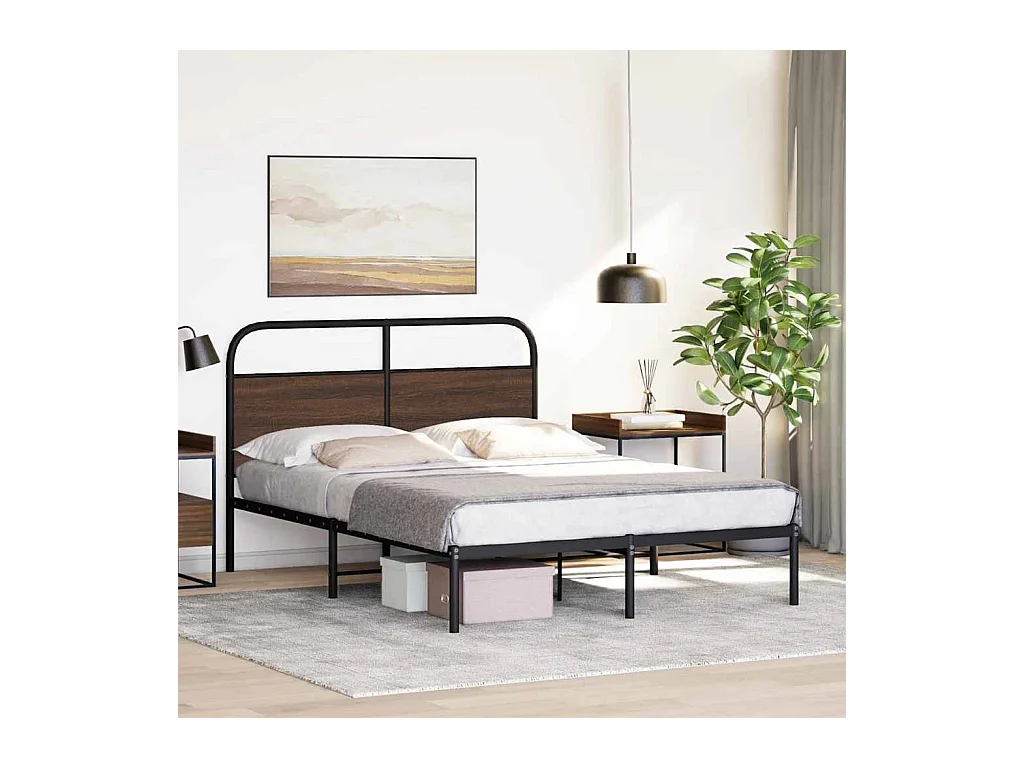 Letto per adulti | Letto singolo | Giroletto senza Materasso Rovere Marrone 120x200 cm Truciolato