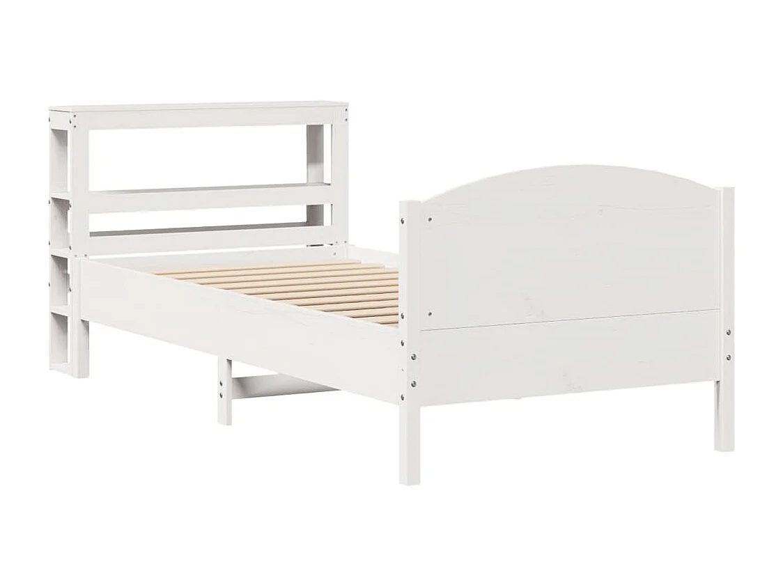Lit simple | Lit adulte, enfant | Cadre de lit blanc 90x200 cm bois de pin massif