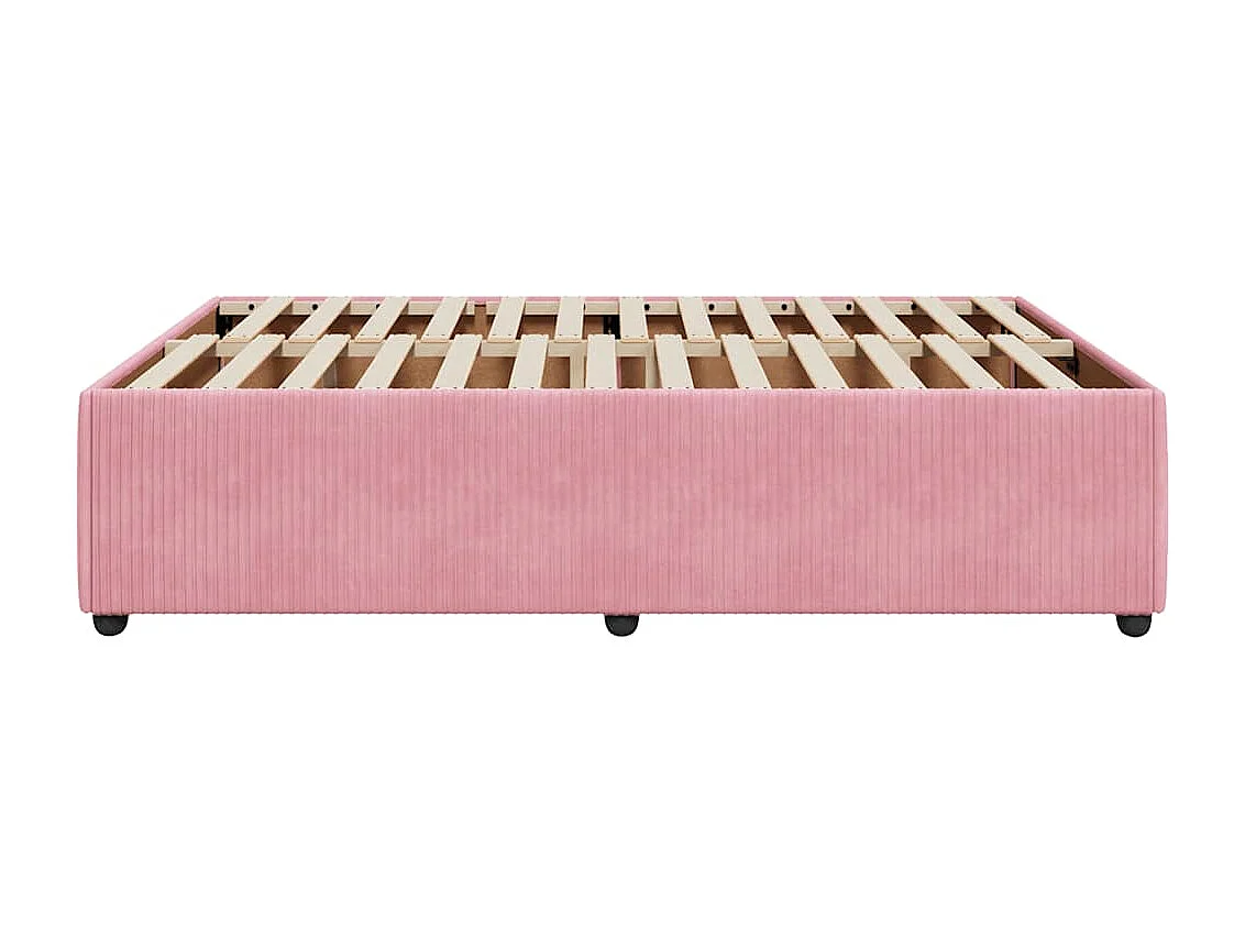 Lit double | Lit adulte | Cadre de lit rose 140x190 cm velours