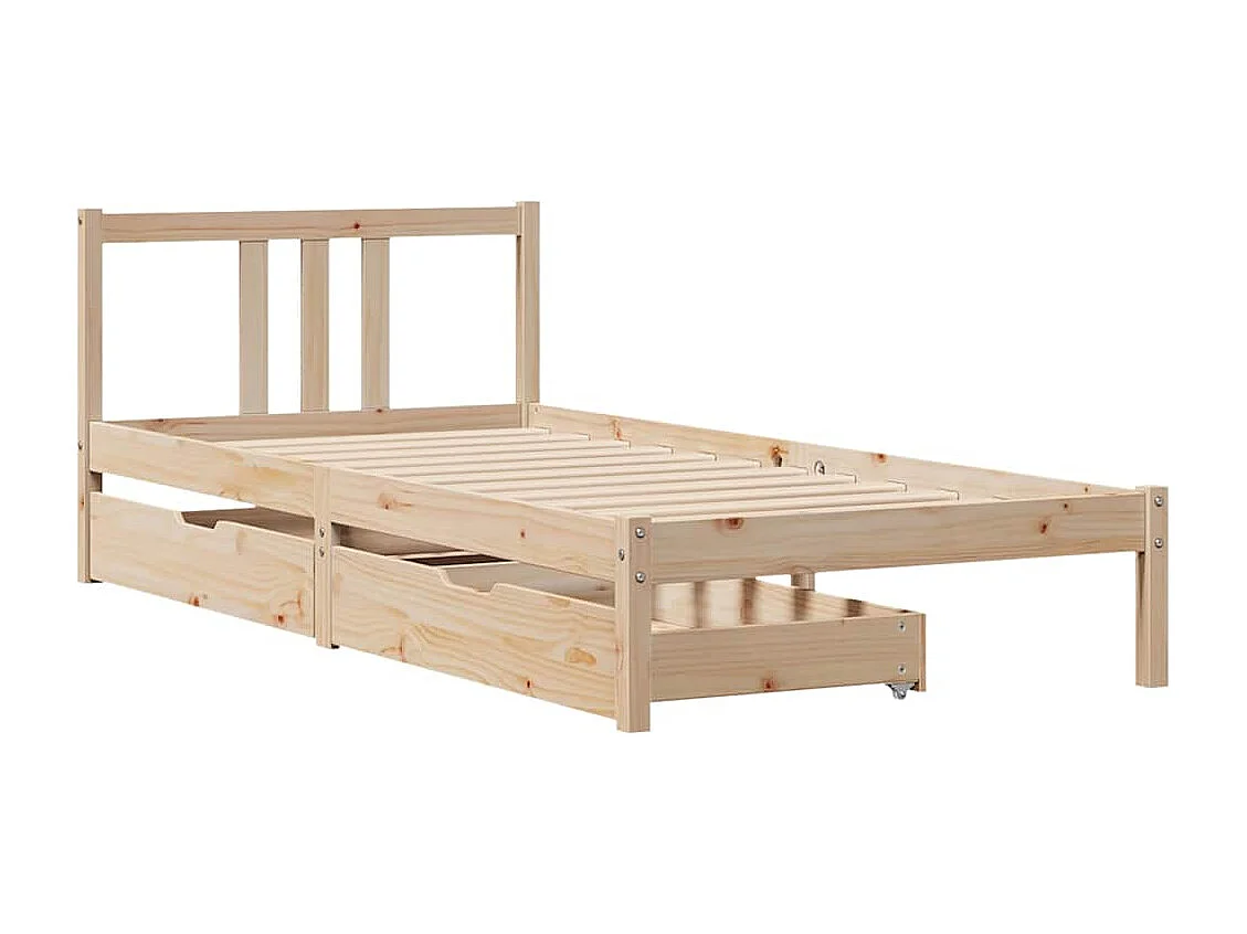 Lit simple | Lit adulte, enfant | Cadre de lit 90x190 cm bois de pin massif