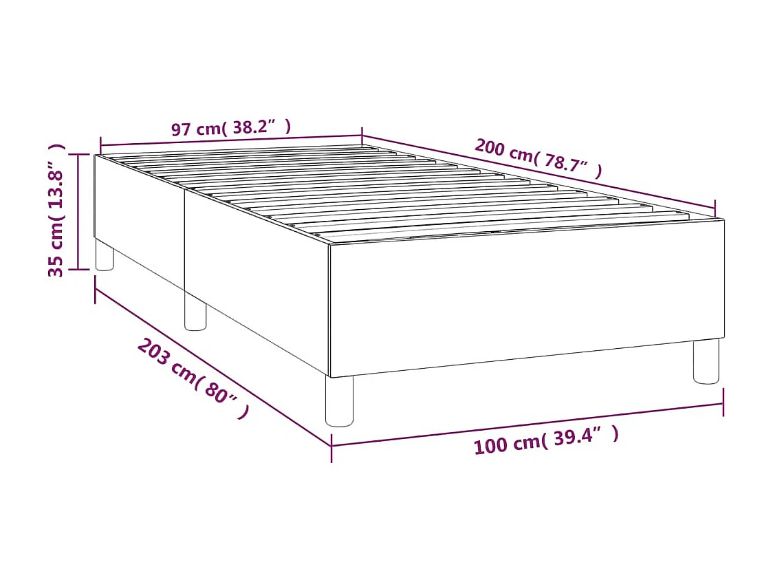 Lit simple | Lit adulte, enfant | Cadre de lit bleu foncé 100x200 cm velours