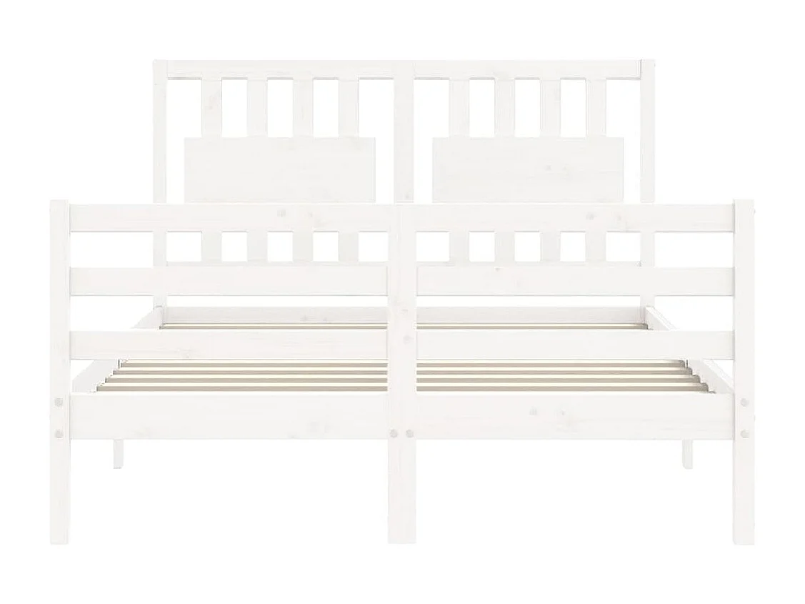 Lit simple | Lit adulte, enfant | Cadre de lit blanc bois massif 120x190 cm