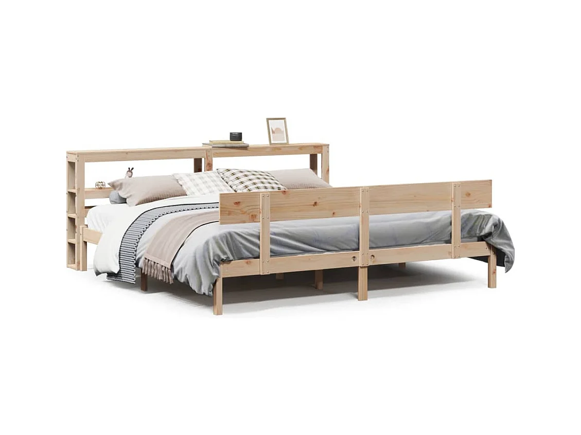 Lit double | Lit adulte | Cadre de lit 200x200 cm bois massif de pin