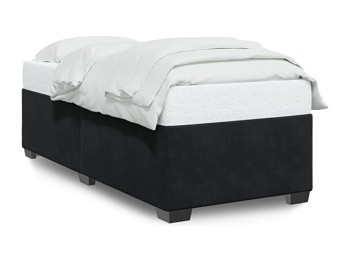 Lit simple | Lit adulte, enfant | Cadre de lit noir 90x190 cm velours