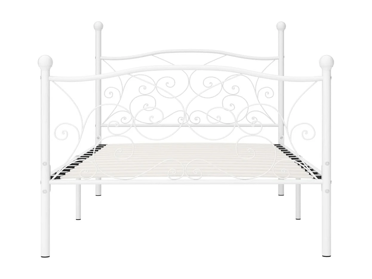 Lit simple | Lit adulte, enfant | Cadre de lit avec sommier à lattes métal 90x200 cm