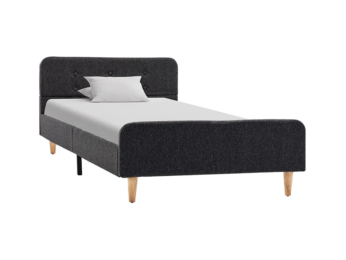 Letto per adulti | Letto singolo | Giroletto Grigio Scuro in Stoffa Ruvida 90x200 cm