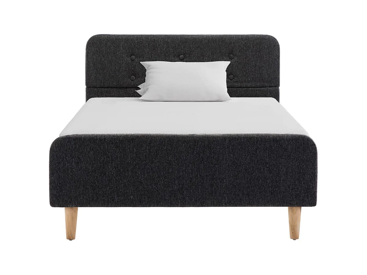 Letto per adulti | Letto singolo | Giroletto Grigio Scuro in Stoffa Ruvida 90x200 cm