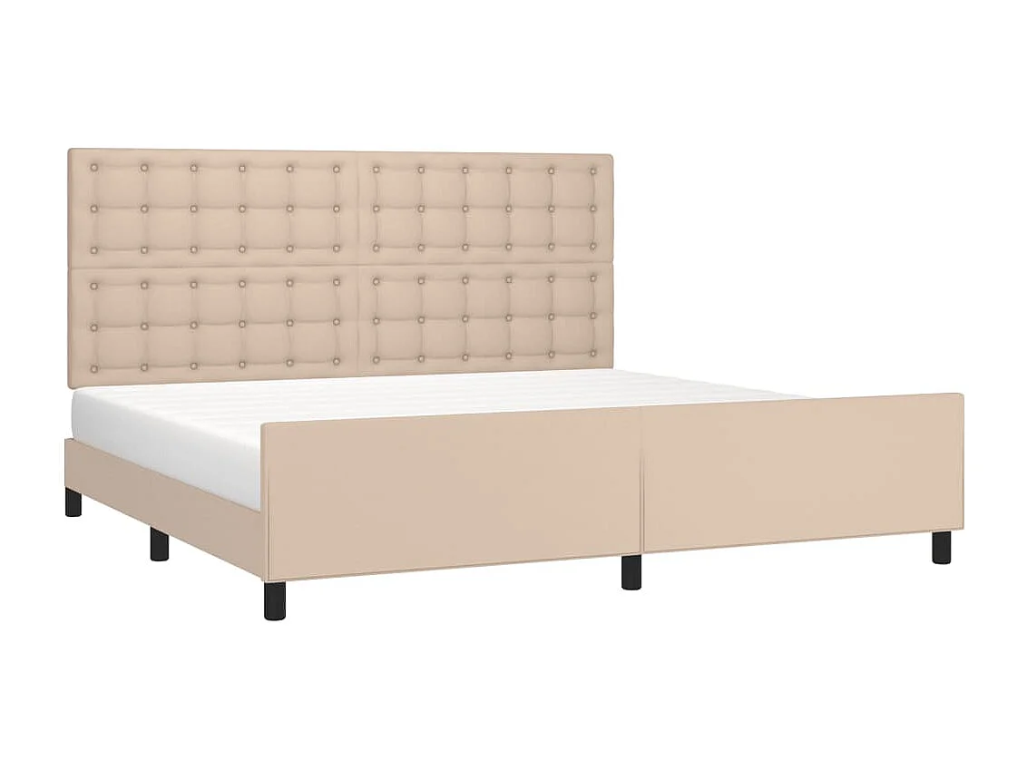 Lit double | Lit adulte | Cadre de lit cappuccino 200x200 cm similicuir