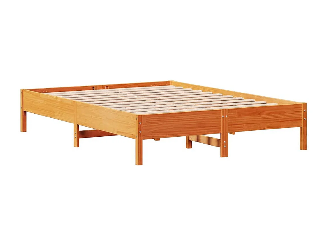 Lit double | Lit adulte | Cadre de lit cire marron 140x200cm bois pin massif