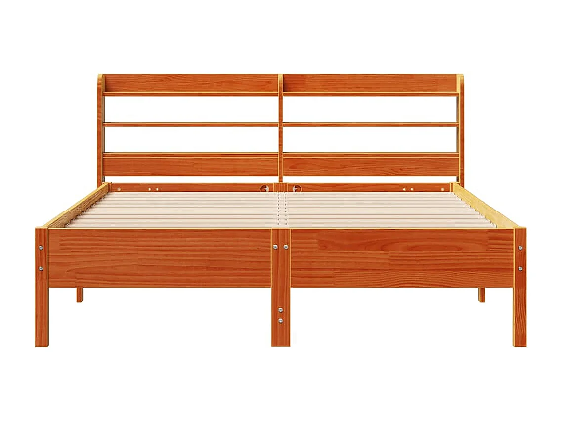 Lit double | Lit adulte | Cadre de lit cire marron 140x200cm bois pin massif