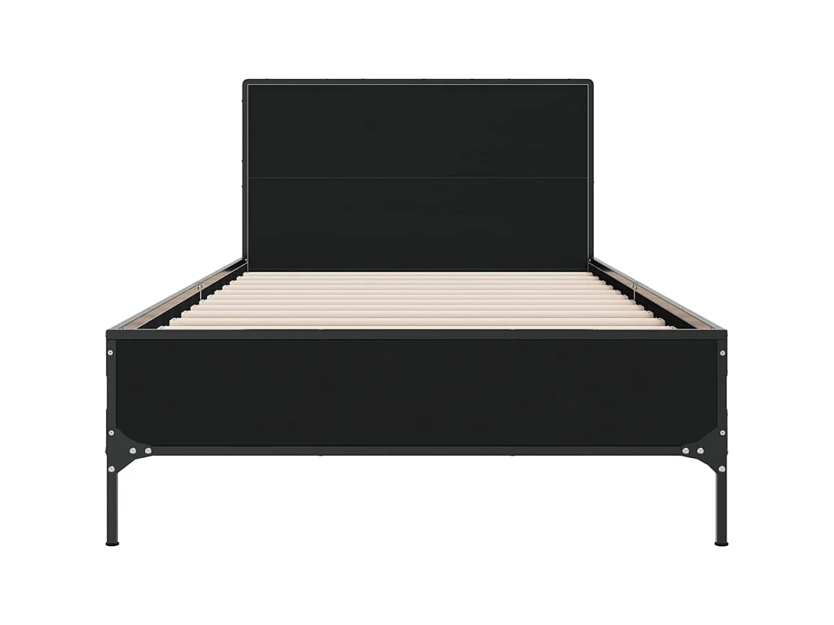 Lit simple | Lit adulte, enfant | Cadre de lit noir 90x190 cm