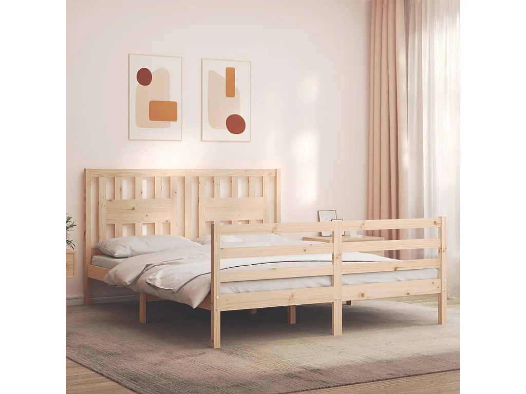 Lit double | Lit adulte | Cadre de lit 160x200 cm bois massif