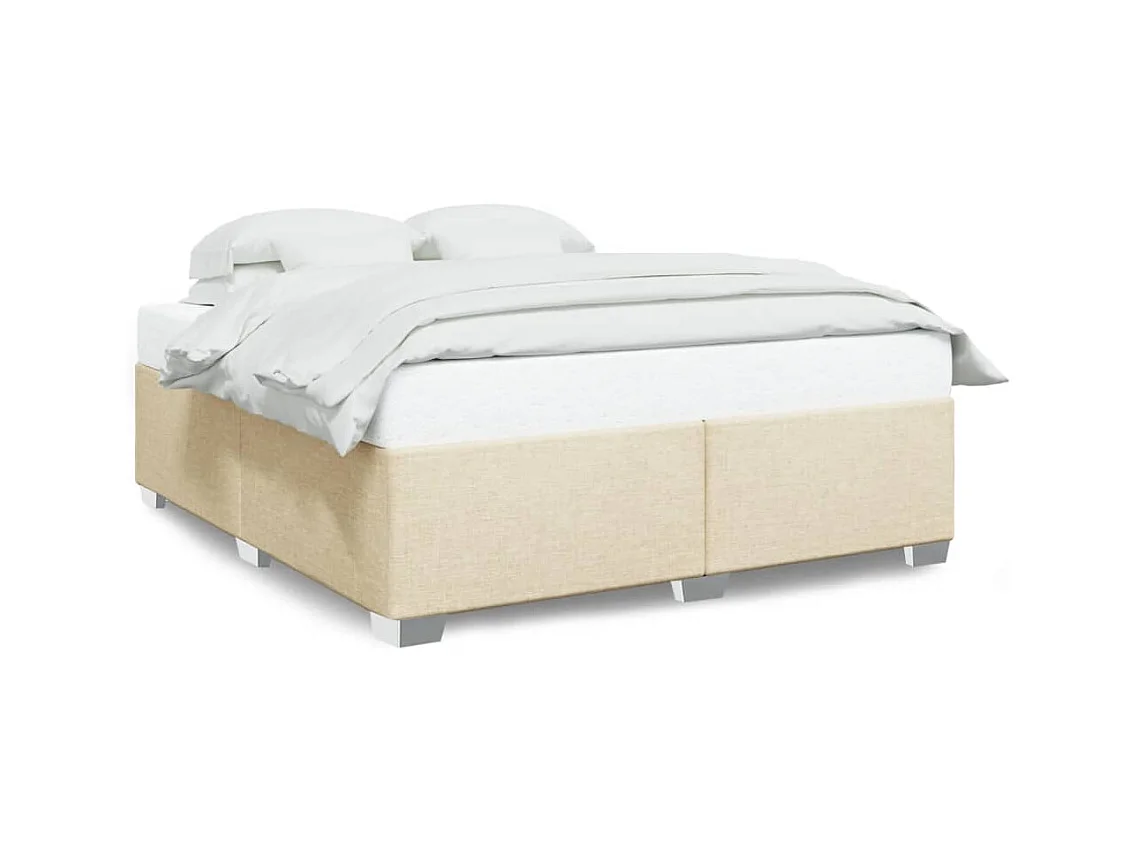 Letto per adulti | Letto matrimoniale | Giroletto senza Materasso Crema 180x200 cm in Tessuto