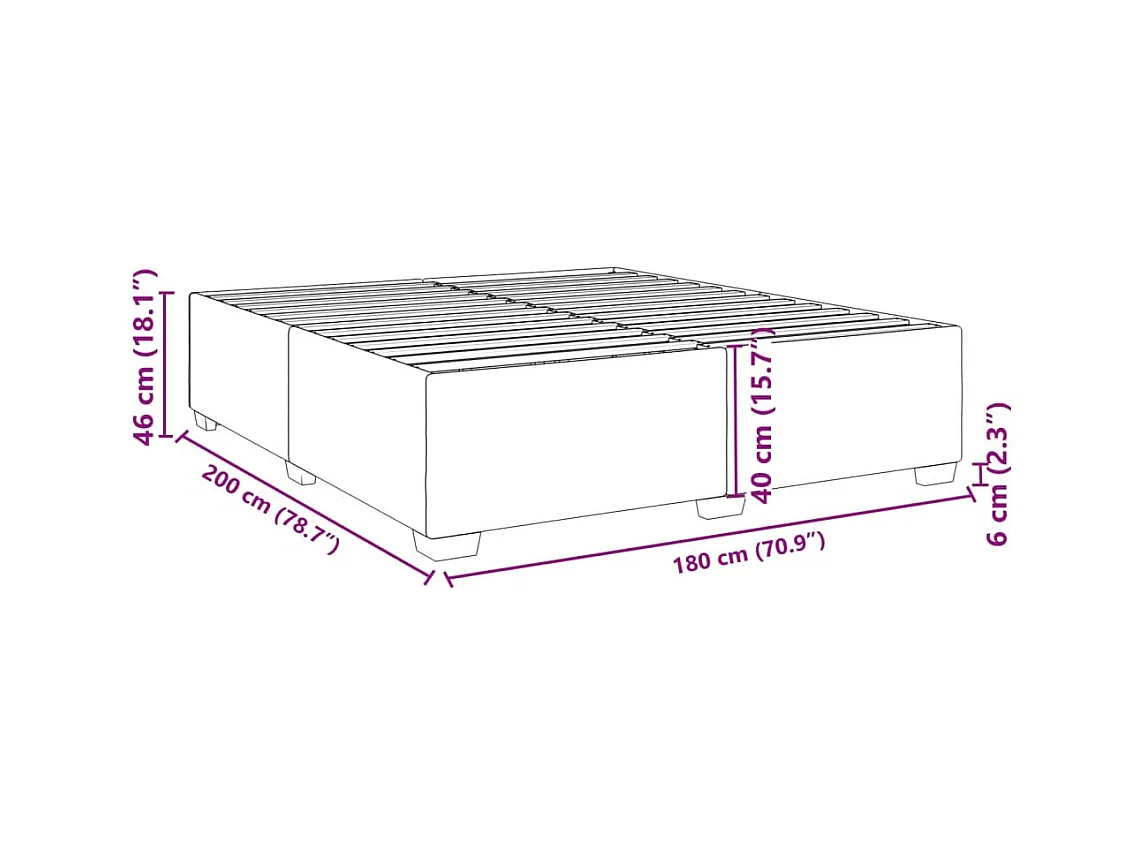 Letto per adulti | Letto matrimoniale | Giroletto senza Materasso Crema 180x200 cm in Tessuto
